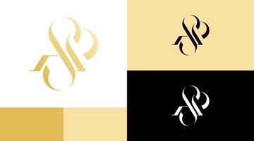 gouden asp brief monogram logo ontwerpconcept vector