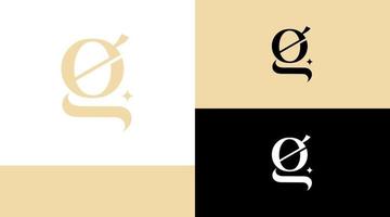 monogram brief bijv. sieraden logo ontwerpconcept vector