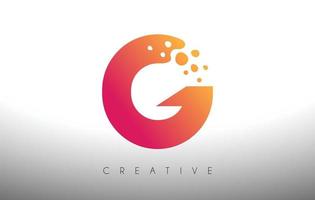 g stippen letter logo-ontwerp met creatieve artistieke zeepbel gesneden in paarse kleuren vector