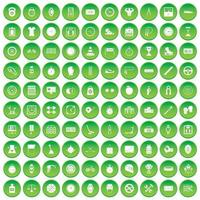 100 stopwatchpictogrammen instellen groene cirkel vector