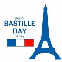creatieve vectorillustratie, kaart, spandoek of poster voor de Franse nationale feestdag. gelukkige bastille-dag vector