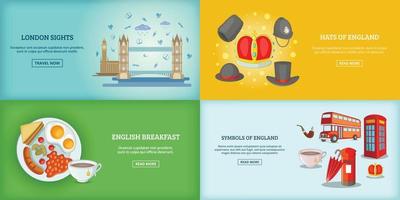 londen landmark gebouwen banner of poster set vectorillustratie vector