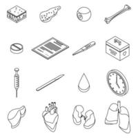 doneren organen iconen set vector outine