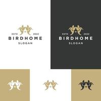 vogel huis logo pictogram ontwerpsjabloon vector
