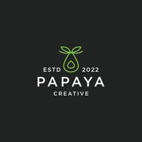 papaya logo pictogram platte ontwerpsjabloon vector