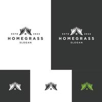 huis gras logo pictogram ontwerpsjabloon vector
