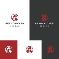 hoofd kip logo pictogram platte ontwerpsjabloon vector
