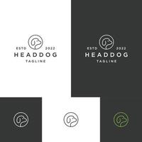 hoofd hond logo pictogram platte ontwerpsjabloon vector