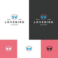 liefde vogel logo pictogram ontwerpsjabloon vector