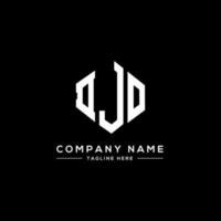 djo letter logo-ontwerp met veelhoekvorm. djo veelhoek en kubusvorm logo-ontwerp. dj zeshoek vector logo sjabloon witte en zwarte kleuren. djo-monogram, bedrijfs- en onroerendgoedlogo.