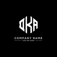 dka letter logo-ontwerp met veelhoekvorm. dka veelhoek en kubusvorm logo-ontwerp. dka zeshoek vector logo sjabloon witte en zwarte kleuren. dka-monogram, bedrijfs- en onroerendgoedlogo.