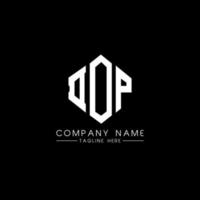 dop letter logo-ontwerp met veelhoekvorm. dop veelhoek en kubusvorm logo-ontwerp. dop zeshoek vector logo sjabloon witte en zwarte kleuren. dop monogram, bedrijfs- en onroerend goed logo.