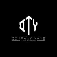 dty letter logo-ontwerp met veelhoekvorm. dty veelhoek en kubusvorm logo-ontwerp. dty zeshoek vector logo sjabloon witte en zwarte kleuren. dty monogram, bedrijfs- en onroerend goed logo.