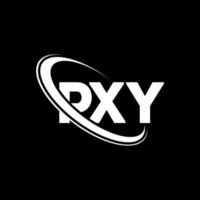 pxy-logo. pxy brief. pxy brief logo ontwerp. initialen pxy-logo gekoppeld aan cirkel en monogram-logo in hoofdletters. pxy typografie voor technologie, zaken en onroerend goed merk. vector