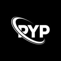 pyp-logo. pip brief. pyp brief logo ontwerp. initialen pyp-logo gekoppeld aan cirkel en monogram-logo in hoofdletters. pyp typografie voor technologie, zaken en onroerend goed merk. vector