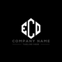 eco letter logo-ontwerp met veelhoekvorm. eco veelhoek en kubusvorm logo-ontwerp. eco zeshoek vector logo sjabloon witte en zwarte kleuren. eco monogram, business en onroerend goed logo.
