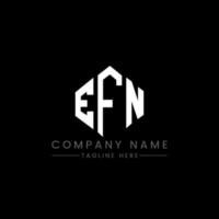 efn letter logo-ontwerp met veelhoekvorm. efn veelhoek en kubusvorm logo-ontwerp. efn zeshoek vector logo sjabloon witte en zwarte kleuren. efn-monogram, bedrijfs- en onroerendgoedlogo.