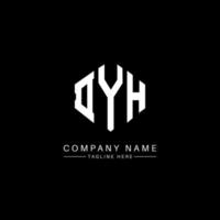 dyh letter logo-ontwerp met veelhoekvorm. dyh veelhoek en kubusvorm logo-ontwerp. dyh zeshoek vector logo sjabloon witte en zwarte kleuren. dyh monogram, bedrijfs- en onroerend goed logo.