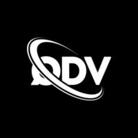 qdv-logo. qdv brief. qdv brief logo ontwerp. initialen qdv-logo gekoppeld aan cirkel en monogram-logo in hoofdletters. qdv typografie voor technologie, zaken en onroerend goed merk. vector