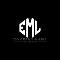 eml letter logo-ontwerp met veelhoekvorm. eml veelhoek en kubusvorm logo-ontwerp. eml zeshoek vector logo sjabloon witte en zwarte kleuren. eml monogram, business en onroerend goed logo.