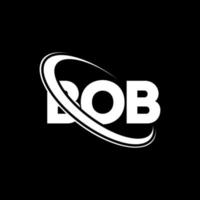 bob-logo. bob brief. bob letter logo-ontwerp. initialen bob logo gekoppeld aan cirkel en hoofdletter monogram logo. bob typografie voor technologie, business en onroerend goed merk. vector