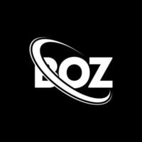 boz-logo. bz brief. boz brief logo ontwerp. initialen boz-logo gekoppeld aan cirkel en monogram-logo in hoofdletters. boz typografie voor technologie, zaken en onroerend goed merk. vector