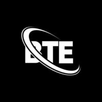 bte-logo. bte brief. bte brief logo ontwerp. initialen bte-logo gekoppeld aan cirkel en monogram-logo in hoofdletters. bte typografie voor technologie, zaken en onroerend goed merk. vector