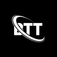 btt-logo. bt brief. btt brief logo ontwerp. initialen btt-logo gekoppeld aan cirkel en monogram-logo in hoofdletters. btt typografie voor technologie, zaken en onroerend goed merk. vector