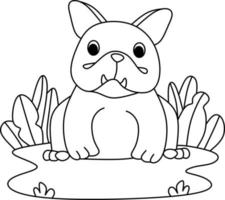 kleurplaat alfabet dieren cartoon bulldog vector