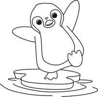 kleurplaat alfabetten dier tekenfilm pinguin vector
