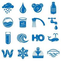 water iconen set, eenvoudige stijl vector
