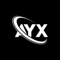 ayx-logo. ayx brief. ayx brief logo ontwerp. initialen ayx logo gekoppeld aan cirkel en hoofdletter monogram logo. ayx typografie voor technologie, zaken en onroerend goed merk. vector