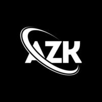 azk-logo. azk brief. azk brief logo ontwerp. initialen azk logo gekoppeld aan cirkel en hoofdletter monogram logo. Azk typografie voor technologie, business en onroerend goed merk. vector