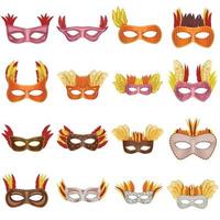 carnaval masker Venetiaanse mockup set, realistische stijl vector