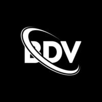 bdv-logo. bdv brief. bdv brief logo ontwerp. initialen bdv logo gekoppeld aan cirkel en monogram logo in hoofdletters. bdv typografie voor technologie, zaken en onroerend goed merk. vector
