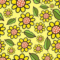 gele zomerboterbloem doodle tuin vector