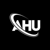 ahu-logo. au brief. ahu brief logo ontwerp. initialen ahu logo gekoppeld aan cirkel en hoofdletter monogram logo. ahu typografie voor technologie, zaken en onroerend goed merk. vector