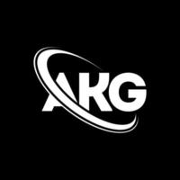 akg-logo. ak brief. akg brief logo ontwerp. initialen akg-logo gekoppeld aan cirkel en monogram-logo in hoofdletters. akg typografie voor technologie, business en onroerend goed merk. vector