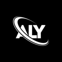 aly-logo. alie brief. aly brief logo ontwerp. initialen aly logo gekoppeld aan cirkel en hoofdletter monogram logo. aly typografie voor technologie, business en onroerend goed merk. vector