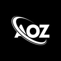aoz-logo. oz brief. aoz brief logo ontwerp. initialen aoz logo gekoppeld aan cirkel en hoofdletter monogram logo. aoz typografie voor technologie, zaken en onroerend goed merk. vector