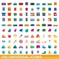 100 universele iconen set, cartoon stijl vector