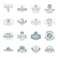 sport ballen logo iconen set, eenvoudige stijl vector