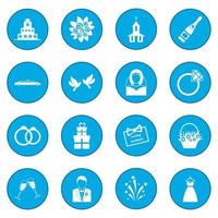 bruiloft pictogram blauw vector