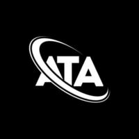 ata-logo. een brief. ata brief logo ontwerp. initialen ata logo gekoppeld aan cirkel en hoofdletter monogram logo. ata typografie voor technologie, zaken en onroerend goed merk. vector