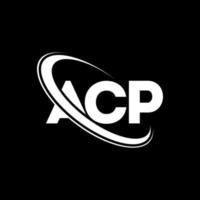 acp-logo. acp brief. acp brief logo ontwerp. initialen acp-logo gekoppeld aan cirkel en monogram-logo in hoofdletters. acp-typografie voor technologie, zaken en onroerend goed merk. vector