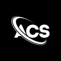 acs-logo. ac brief. acs brief logo ontwerp. initialen acs-logo gekoppeld aan cirkel en monogram-logo in hoofdletters. acs typografie voor technologie, zaken en onroerend goed merk. vector