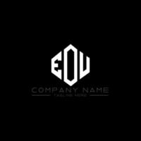 eou letter logo-ontwerp met veelhoekvorm. eou veelhoek en kubusvorm logo-ontwerp. eou zeshoek vector logo sjabloon witte en zwarte kleuren. eou monogram, business en onroerend goed logo.