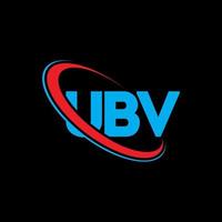 ubv-logo. uv brief. ubv brief logo ontwerp. initialen ubv-logo gekoppeld aan cirkel en monogram-logo in hoofdletters. ubv typografie voor technologie, zaken en onroerend goed merk. vector