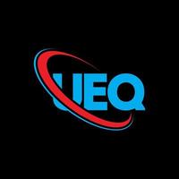 ueq-logo. ueq brief. ueq brief logo ontwerp. initialen ueq logo gekoppeld aan cirkel en hoofdletter monogram logo. ueq typografie voor technologie, zaken en onroerend goed merk. vector