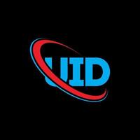 uid-logo. uid brief. uid brief logo ontwerp. initialen uid logo gekoppeld aan cirkel en hoofdletter monogram logo. uid typografie voor technologie, zaken en onroerend goed merk. vector